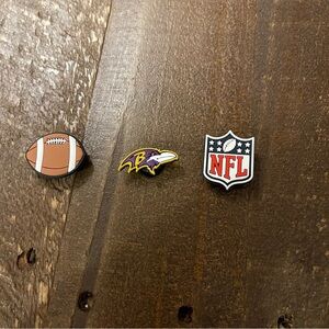 3 Piece Baltimore Ravens‎ Crocs Charms Set